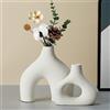 CEMABT Set di vasi in ceramica bianca Doppelberg per decorazione nordica, boho, minimalista, soggiorno, matrimonio, cena, feste, ufficio e camera da letto