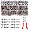 LWAIX Bottoni Automatici a Pressione con Pinze 200Kits Bottoni a Pressione Metallo per Bambini da Vestiti Borse Fai da Te Giacche Jeans Artigianato 9.5mm (vuoto)