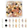 SUPERFINDINGS 80 pezzi 8 stili di cristallo Anhnger Connettore Anhnger Charm con tono dorato per collane