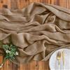 AOKSUNOVA Runner da tavola in mussola marrone, in tessuto decorativo, per matrimonio, formaggio, 3 m x 80 cm