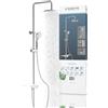 SCHÜTTE AQUASTAR - Set doccia a pioggia con ripiano, sistema doccia con doccetta regolabile in 5 posizioni, colonna doccia con soffione, set doccia in cromo/bianco