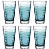 Leonardo Vario Struttura 026833 - Set di 6 bicchieri da long drink lavabili in lavastoviglie, bicchieri colorati in vetro, turchese, 280 ml, 6 pezzi