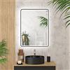 Aurlane Specchio LED da parete 80x60 cm Contorno Nero Luminoso Bagno