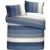 Fusion 'Betley' Classic Wide Stripe set copripiumino, poliestere, blu, super-king