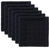 DII 100% Cotone, Lavabile in Lavatrice, Ultra Assorbente, Basic Everyday 30,5 x 30,5 cm in Spugna da Cucina Strofinacci, Windowpane Design, Set di, Melanzana Canovaccio Solid Black
