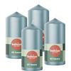 Bolsius Candele a pilastro, colore blu metallizzato, confezione da 4, 12 x 6 cm, durata di 33 ore, non profumate, include cera vegana naturale