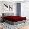 Cathay Home 14 Fitted Sheet Lenzuolo con Angoli, Poliestere, Borgogna, King Size