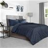 OHS Set di biancheria da letto singolo con federa, copripiumino estivo da campeggio, trapuntato, in microfibra, 10,5 tog morbido al tatto, colore: blu navy