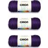 Caron Simply Soft - Gomitolo di filato viola, 3 confezioni da 170 g, acrilico, 4 medi (pettinati), 300 m, per lavori a maglia, uncinetto e artigianato