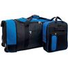 iN Borsa da viaggio pieghevole con ruote in plastica. Usalo come valigia leggera o zaino. Ideale per viaggi, kit sportivo e attrezzature., Nero / blu, L, Borsa grande con ruote