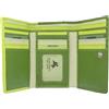 VISCONTI Rainbow Collection Bora Tri-Fold Portafoglio in pelle RFID Blocco RB43, Lime Multi, One Size, Moderno
