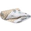 Medi Partners Coperta per Neonata Copertina Neonato per lettino - 100% Cotone 75x100cm naturale Blanket Neonati Invernale Estate Bifacciale Carrozzina Bambino (Mint Zoo con Minky beige)
