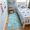 Tadi & Imperio1979 Tappeto vinilico pvc design digitale riva del mare per soggiorno, cucina, soggiorno, ingresso, bagno o camera da letto con retro in pvc antiscivolo e lavabile in blu turchese