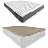 DUÉRMETE ONLINE - Confezione materasso viscoelastico Bio Nature spessore 24 cm + letto in legno ribaltabile ad alta capacità | colore pile 150 x 190