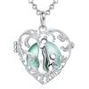 AEONSLOVE Ciondolo Chiama Angeli Collana degli Angeli Gravidanza Bola Musica Messicana Gabbia Cuore Mamma e Bambino Regalo Originale per Futura Madre, 2 Catene