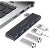 MOGOOD USB 3.0 Hub 4-in-1, Tipo A Ultra-Slim Data Hub [Carica non Supportato] Multi USB Port Expander per Laptop, PC Windows, Mac, stampante, Flash Drive