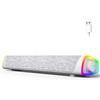 SOULION R30 Plus Casse per PC, Bluetooth V5.3 Altoparlanti per computer, alimentata tramite USB, luci LED colorate, Soundbar per PC, desktop, laptop, Bianco