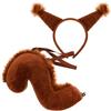 XEPST Set Costume Animale Scoiattolo, Orecchie e Coda con Fascia per Cosplay, Festa di Compleanno, Halloween, Fancy Dress del Partito