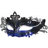 Hoshin Maschera Carnevale Donna, Maschera Veneziana Adulti Ideale Mezzo Viso per Venezia e Il Fantasma dell'Opera (Blu e nero)