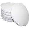 Russo Tessuti Set 6 Cuscini Sedie Rotondi Cucina Coprisedia Elastici Imbottiti Tinta Unita-Bianco