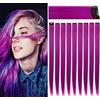 Rhyme - Extension lisce per capelli, colorate, 53 cm, con fermaglio, per la festa della mamma, mèches multicolore, per donne e ragazze, colore: viola