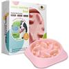 SP SEMPRE + Ciotole di Plastica per Cani Anti Ingozzamento Porta Crocchette per Cani ad Alimentazione Lenta Anti Soffocamento Ideale per Cani Voraci a Labirinto (rosa)