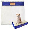 Ellie-Bo Copriletto per Cani di Ricambio, Misura Grande, 87 cm x 57 cm, Colore Blu, con Finta Pelle Scamosciata e Pelle di Pecora, Si Adatta a Letto Grande in Memory Foam da 91,4 cm