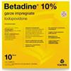 Betadine 10% Iodopovidone 10 Garze Impregnate 10 x10