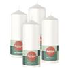 Bolsius Candele a colonna lisce - Bianco - Confezione da 4 - 15 x 6 cm - Durata della combustione 42 ore - Inodore - Cera vegetale naturale - senza olio di palma