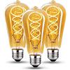 KANQIAO Lampadina Edison Vintage E27, E27 LED Vintage Dimmerabile 4 W Retro Lampada LED Bianco Caldo Lampadina Edison E27 Vintage Ideale per la nostalgia e l'illuminazione retrò in casa Café Bar-ST64（3 pezzi）