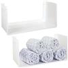 mDesign Set da 2 Portaoggetti da parete - Pratico scaffale muro per tutti gli ambienti della casa - Robusto portaoggetti in plastica - bianco