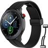 MoKo Cinturino Compatibile con Cinturino Samsung Galaxy Watch 3 45mm/Galaxy Watch 46mm/Gear S3 Frontier/S3 Classic, 22mm Braccialetto Sportivo di Ricambio in Silicone con Fibbia Magnetica, Nero