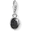 Thomas Sabo Pendente da Donna Argento Sterling 925 con Zirconia Cubica Nera Ovale