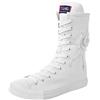 rismart Donna Tela Stivali Metà Polpaccio Floreale High Tops Stringate Scarpe(Bianco-multiplo,39 EU)