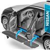uProtect Battitacco Auto Antigraffio Pellicola per Nissan Juke 2 (II) I 2019-2026 - Protezione Accessori Tuning Portiera - Filo A Carbone