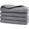 Polyte - 430 gsm asciugamano viso in microfibra anti-pelucchi - tessuto a nido d'ape - 33 x 33 cm - set 4 pezzi