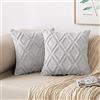MIULEE 2 Pezzi Cuscini per Divano Moderna Lana Cuscini per Divano Stile Quadrato Lussuose Federe Decorative per Casa Divano Camera da Letto Mobili Doppi 50X50 CM Grigio Chiaro
