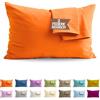 SoNiT home decor SONIT - Set 2 Federe Arancione Cuscino Letto 50x80 cm 100% Cotone con Chiusura a Busta, Morbidi e Traspiranti, Letto Matrimoniale, Fodere Guanciale Lavabili Biancheria Letto, Made in Italy