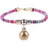Raopuzi Collare Nome Cane Pet Bell Collare colorato per Cani di Piccola Taglia Collare in Cotone Regolabile (Pink, S)