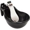Kerbl 2x abbeveratoio mod.221500 con paletta in acciaio inox, abbeveratoio per animali, ghisa grigia, nero, montaggio a parete e su tubi, 20,5x25,5x17cm, 1,45l, 3,7kg, 5l/min a 3 bar, bovini, cavalli