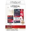 L'Oréal Paris Set per la cura del viso anti-età con cura del giorno e maschera in panno, con pro-retinolo, acido ialuronico e vitamina C, Revitalift Laser X3, 2 pezzi