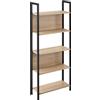 TecTake 801102 Scaffalatura Westport, 5 ripiani e 2 pareti, Piedi in plastica regolabili in altezza
