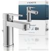 Schütte ELEPHANT miscelatore per lavabo, elegante miscelatore con rubinetto di scarico per bagno, rubinetto per bagno con scarico a scomparsa, rubinetto per bagno lavabo cromo, 34210