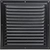 Nordborn Griglia di ventilazione in metallo da 25 x 25 cm, con zanzariera, per esterni ed interni (25 x 25 cm, colore nero)