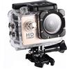Annadue Action Camera, 12MP 1080P Fotocamera Sportiva Subacquea Impermeabile con Schermo HD da 2,0 Pollici, Videocamera Sportiva Mini DV con Kit di Accessori di Montaggio (Oro)