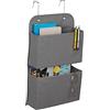 Relaxdays Organizer da Parete, 2 Scomparti, per Porta e Muro, Portaoggetti con Ganci da Appendere, 50x31x10 cm, Grigio