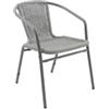 MCC Trading International GmbH METRO Professional Sedia impilabile da esterno, alluminio / PE rattan, 52 x 60 x 72 cm, ideale per la ristorazione, grigio