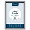 EUROPEL Cornice a Scatto B2 in Alluminio con Profilo da 25 mm, Apribile con Angoli a 45°, per Poster, Certificati, Foto e Materiale Pubblicitario, Argento, 355012, 50 x 70 cm