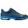 Mizuno Wave Enforce Tour AC, Tennis Uomo, Dress Blues Bolt 2 Neon, 43 EU