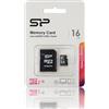 Silicon Power Micro SD 16GB SDHC UHS-I C10 + Adattatore